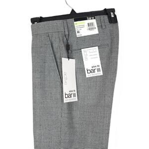 Bar III Men's Slim-Fit Active Stretch Wool Suit Pant Black/White Plaid 30x32 NWT